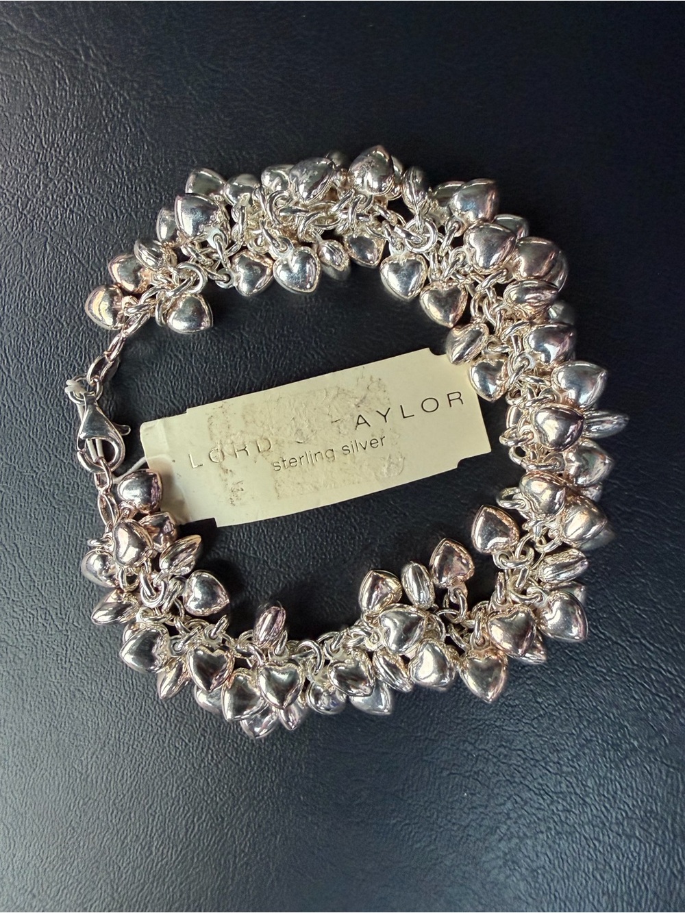NWT Sterling Silver Heart Charm Bracelet